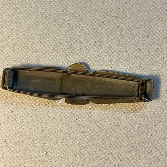 Vintage Sterling Silver Native American Thunderbird Etched Barrette Hand Stamped - Picture 5 of 7